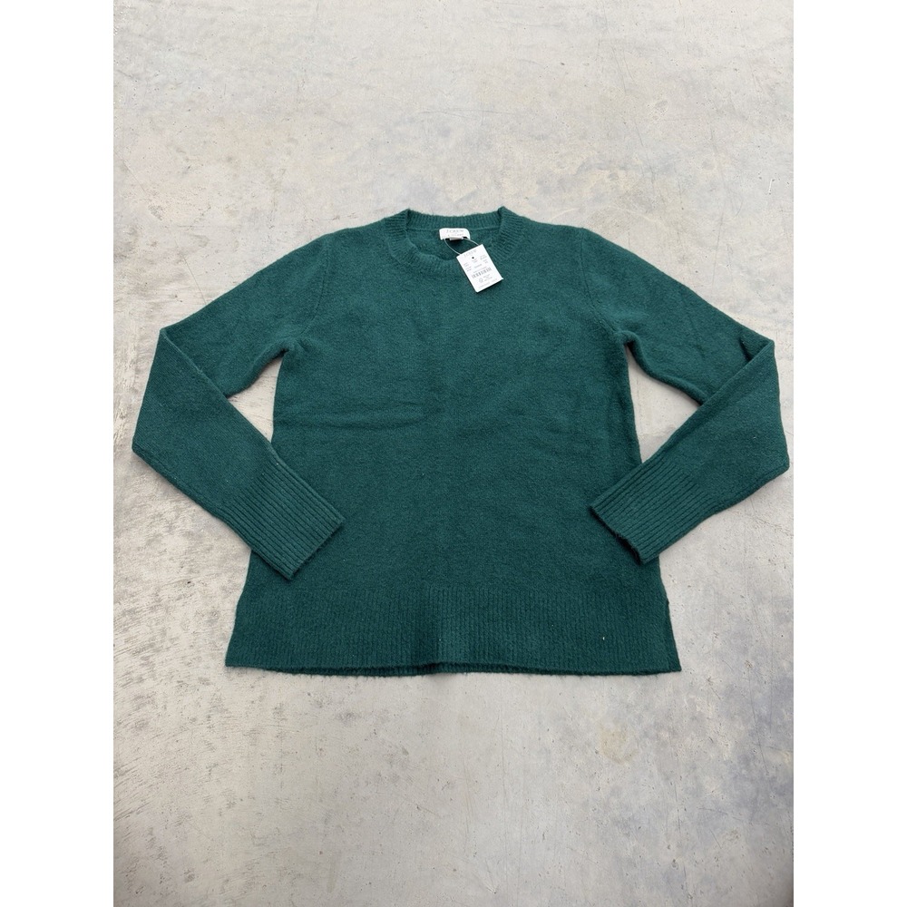 J.Crew Women's XS Green Extra-Soft Crewneck Sweater NWT Academia Preppy Knit